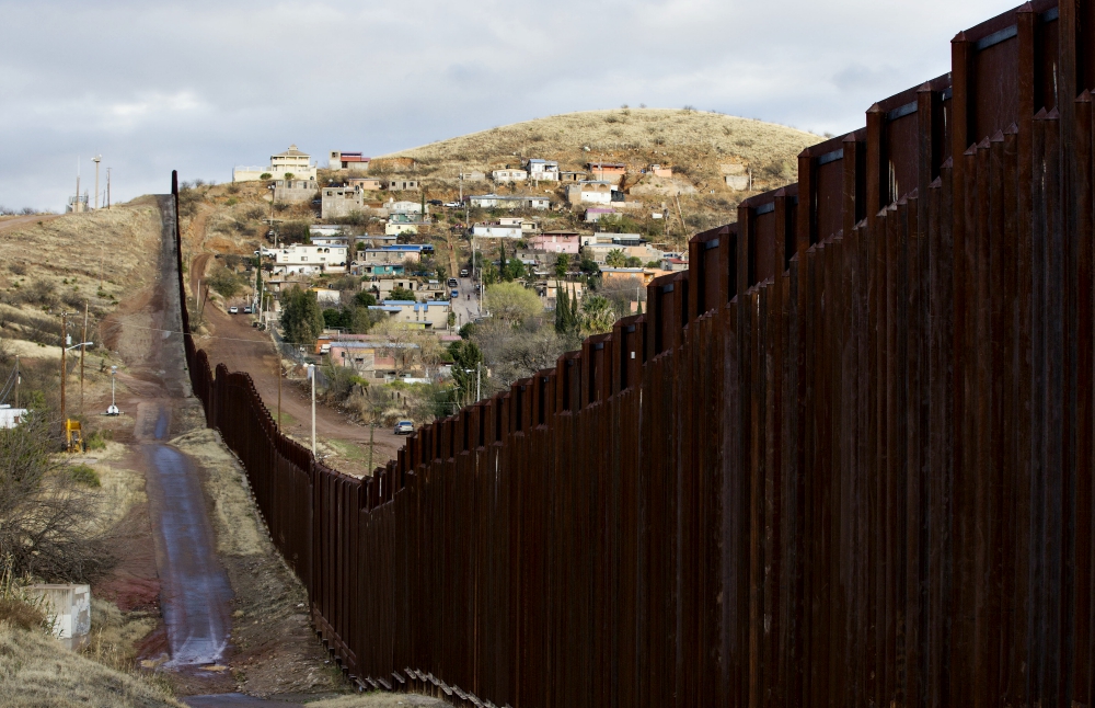 The bollard steel border fence that splits Nogales, Arizona, from Nogales, Mexico, is seen in 2017. (CNS/Nancy Wiechec)