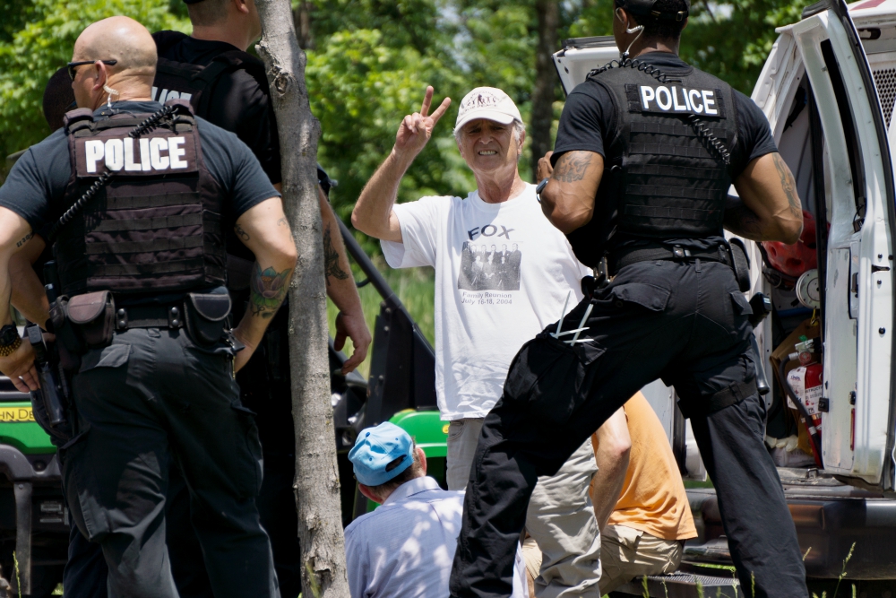 Tom Fox at the 2018 Memorial Day protest at the Kansas City National Security Campus May 28 in Kansas City, Missouri (Jeff Davis) Tom Fox at the 2018 Memorial Day protest at the Kansas City National Security Campus May 28 in Kansas City, Missouri (Jeff Davis)
