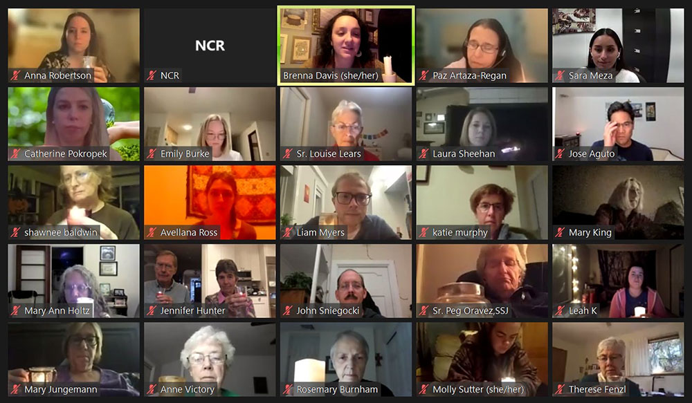 On the evening of Nov. 1, more than 100 people who planned to participate in the solidarity fast gather virtually to pray and reflect. (EarthBeat screencap)