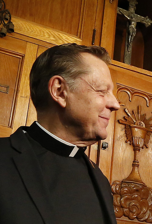 Fr. Michael Pfleger at St. Sabina Parish in Chicago in 2018 (CNS/Chicago Catholic/Karen Callaway)