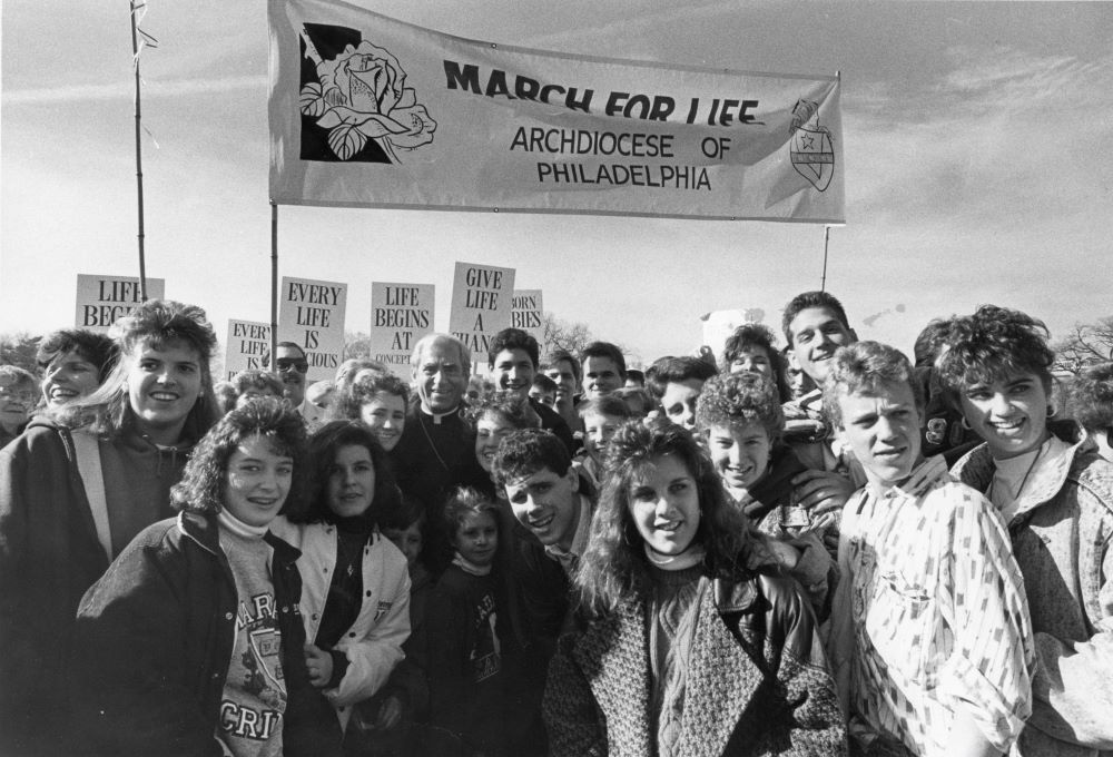 Author is pictured right of then-Philadelphia Archbishop Anthony Bevilacqua (center) at the 1989 March for Life — the first and only time she attended the anti-abortion event.