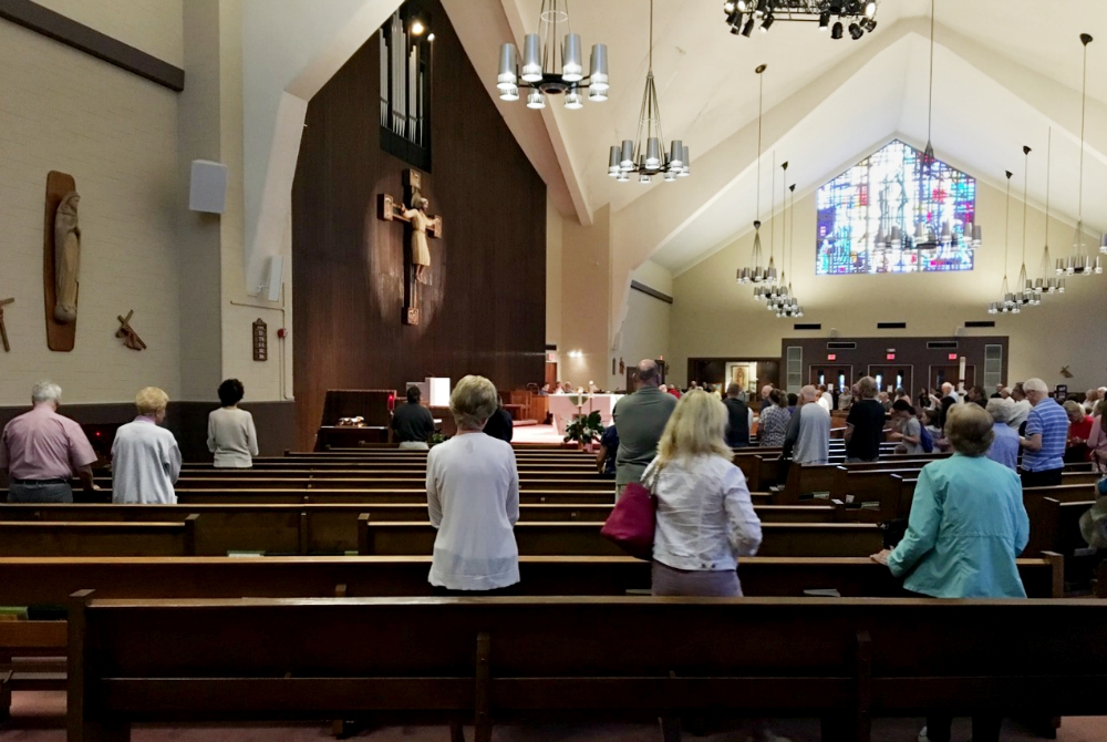 The congregation at Saturday evening Mass at St. Andrew Church in Westwood, New Jersey, on Sept. 14 (NCR photo/Sarah Salvadore) The congregation at Saturday evening Mass at St. Andrew Church in Westwood, New Jersey, on Sept. 14 (NCR photo/Sarah Salvadore)