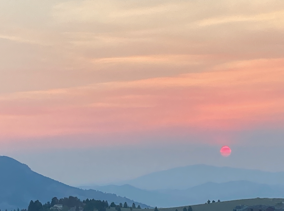 Smoke from fires in California settles over the author's childhood hometown in Montana. (Michael Downs)