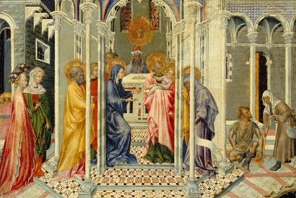 Detail of painting "The Presentation of Christ in the Temple" by Giovanni di Paolo, circa 1435 (Metropolitan Museum of Art) Detail of painting "The Presentation of Christ in the Temple" by Giovanni di Paolo, circa 1435 (Metropolitan Museum of Art)