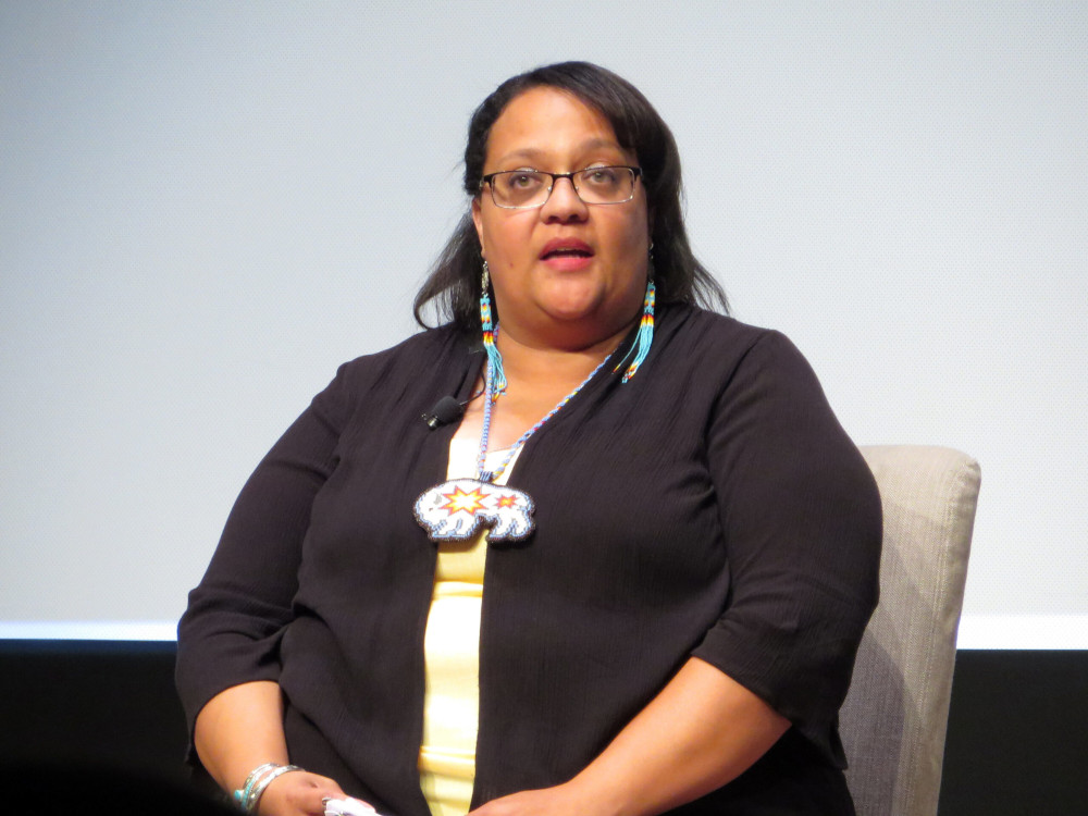 Crystal Cavalier participates in a panel at the Smithsonian’s National Museum of African American History and Culture, May 17, 2022, in Washington. (RNS/Adelle M. Banks)