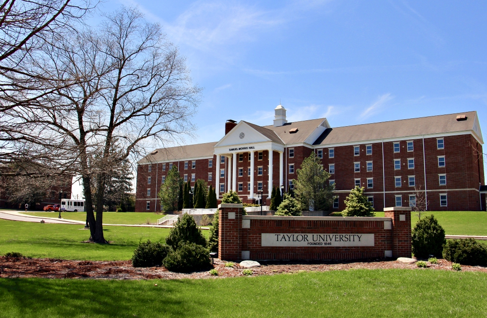 The Taylor University campus in April in Upland, Indiana (RNS/Emily McFarlan Miller)