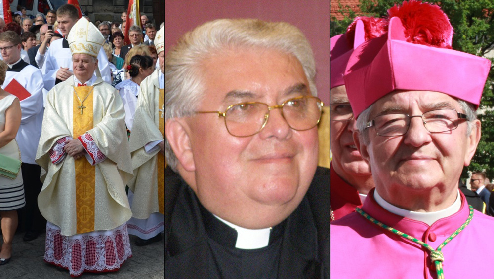 From left: Bishop Tadeusz Rakoczy (Wikimedia Commons/Silar); Bishop Jan Tyrawa (Wikimedia Commons/Krzysztof Mizera); Archbishop Slawoj Glodz (Wikimedia Commons/Joanna Adamik)