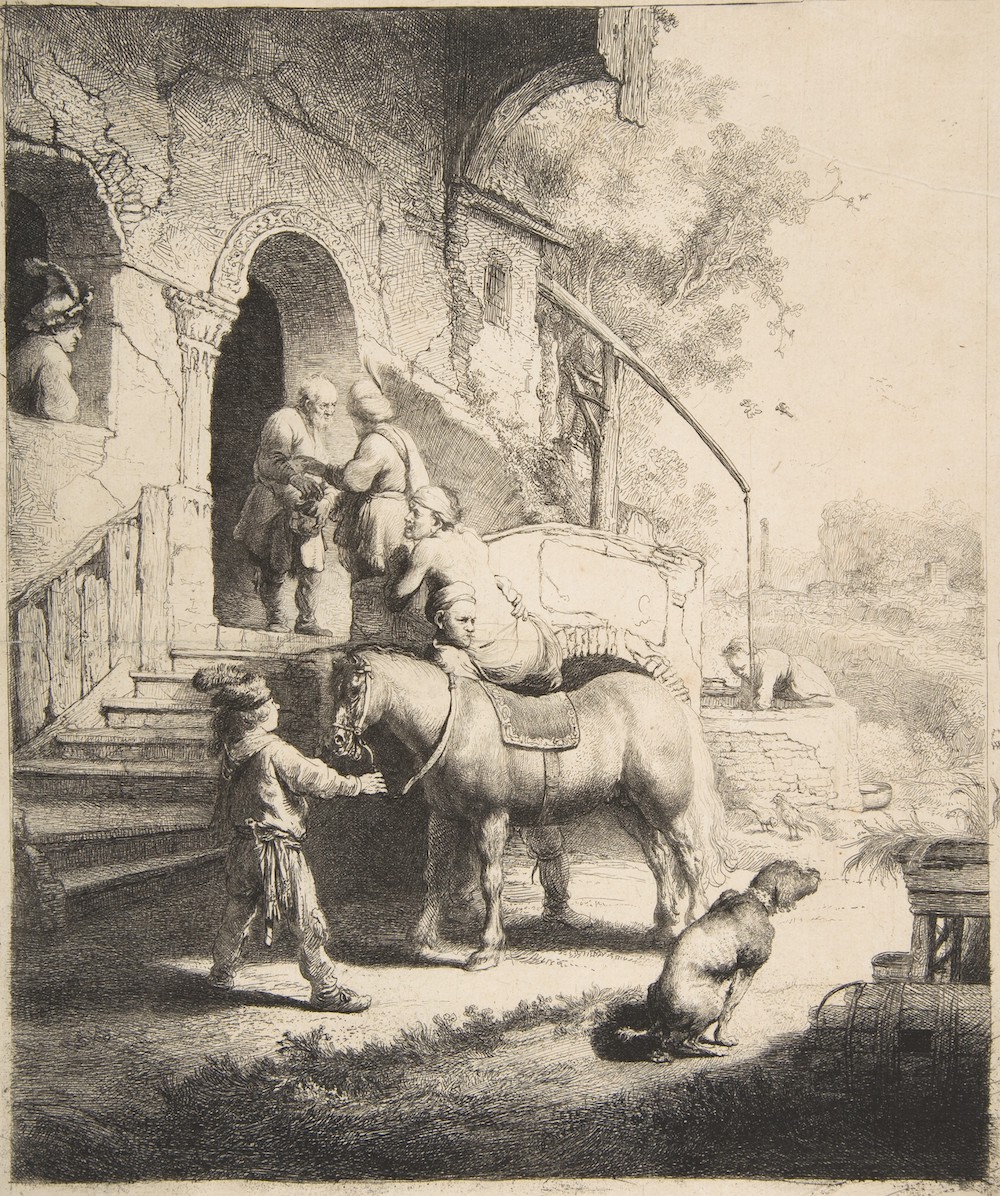 "The Good Samaritan," etching by Rembrandt van Rijn, 1633 (Metropolitan Museum of Art) "The Good Samaritan," etching by Rembrandt van Rijn, 1633 (Metropolitan Museum of Art)