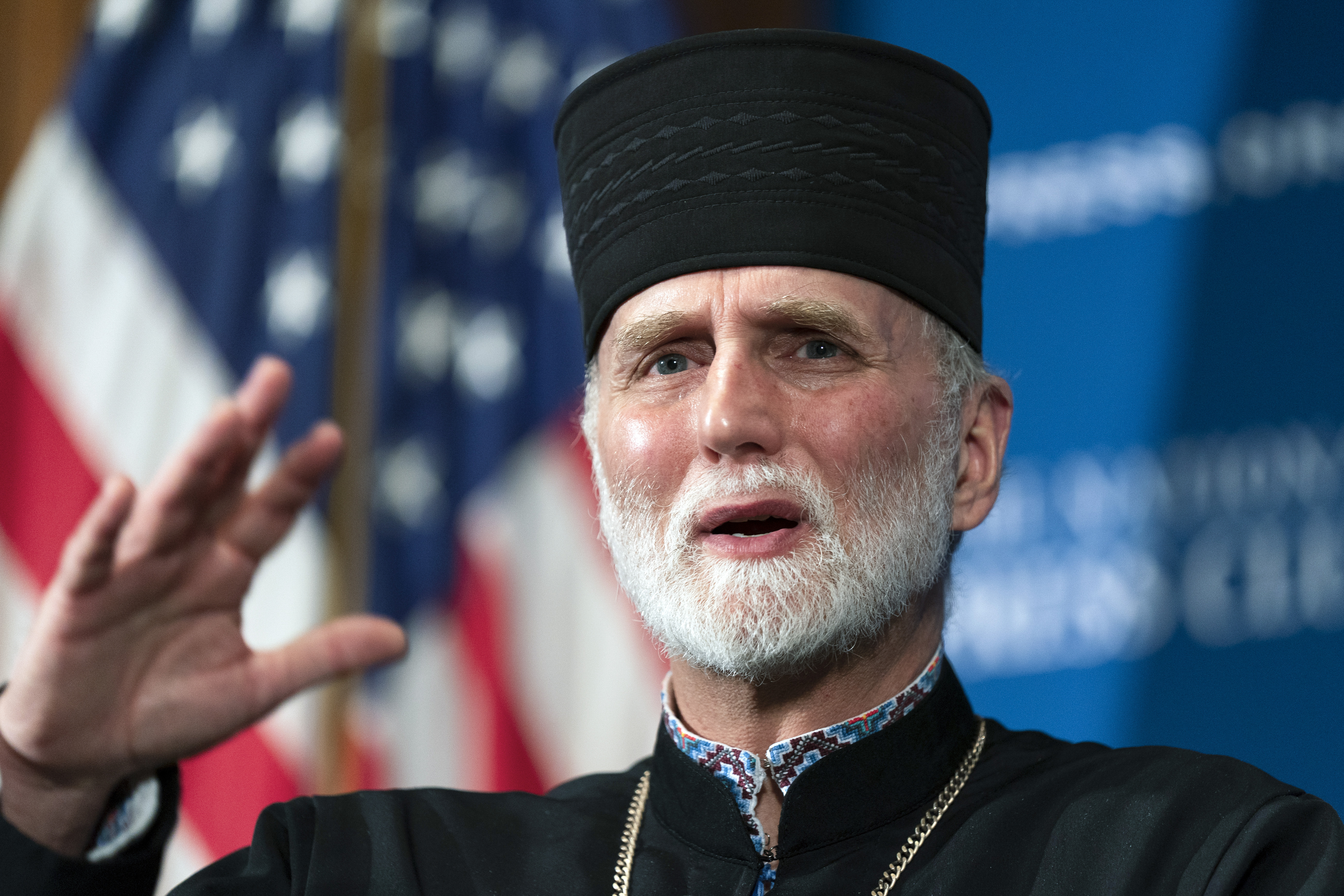 The Most Rev. Borys Gudziak, metropolitan archbishop of the Ukrainian Catholic Church in Philadelphia for the United States, speaks at the National Press Club in Washington, Tuesday, March 15, 2022. (AP Photo/Manuel Balce Ceneta) The Most Rev. Borys Gudziak, metropolitan archbishop of the Ukrainian Catholic Church in Philadelphia for the United States, speaks at the National Press Club in Washington, Tuesday, March 15, 2022. (AP Photo/Manuel Balce Ceneta)
