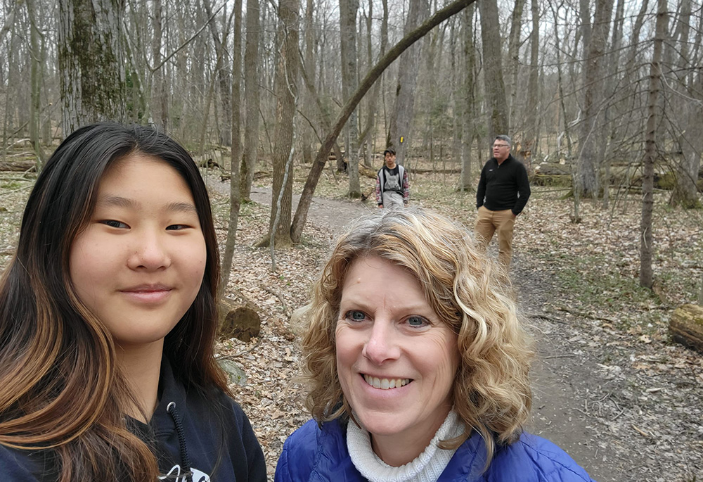 Heidi Schlumpf, center, pictured with Sophie, Sam and Edmund during a family hike (Courtesy of Heidi Schlumpf)