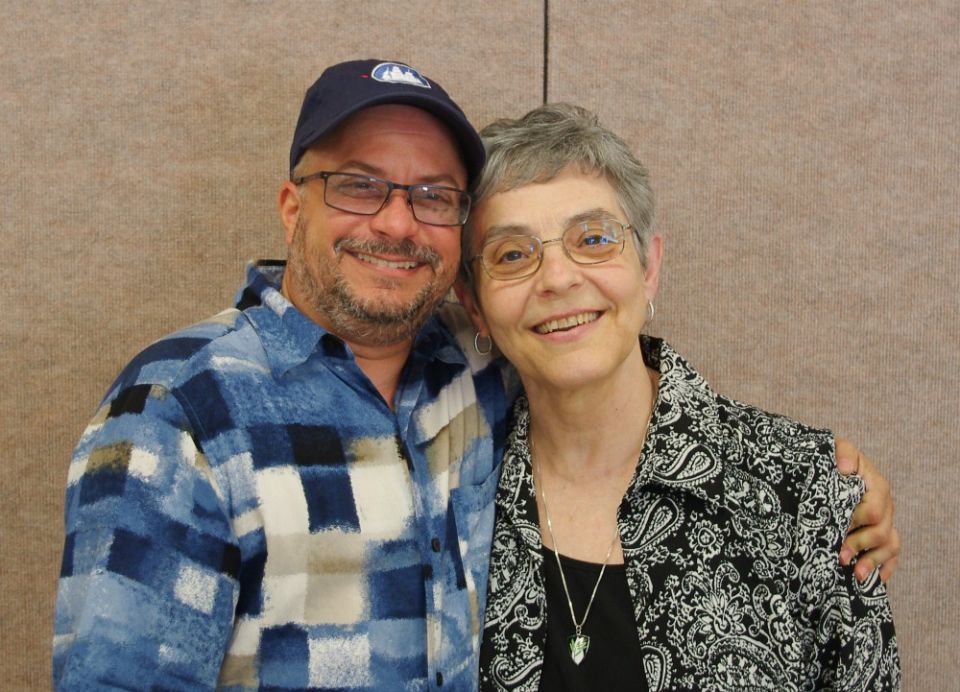 Sr. Luisa Derouen, right, with Scotty, who asserts, "I am of God and I have beauty in this world that can only be viewed by those who choose to see it." Read more at globalsistersreport.org/node/188029. (Provided photo) Sr. Luisa Derouen, right, with Scotty, who asserts, "I am of God and I have beauty in this world that can only be viewed by those who choose to see it." Read more at globalsistersreport.org/node/188029. (Provided photo)