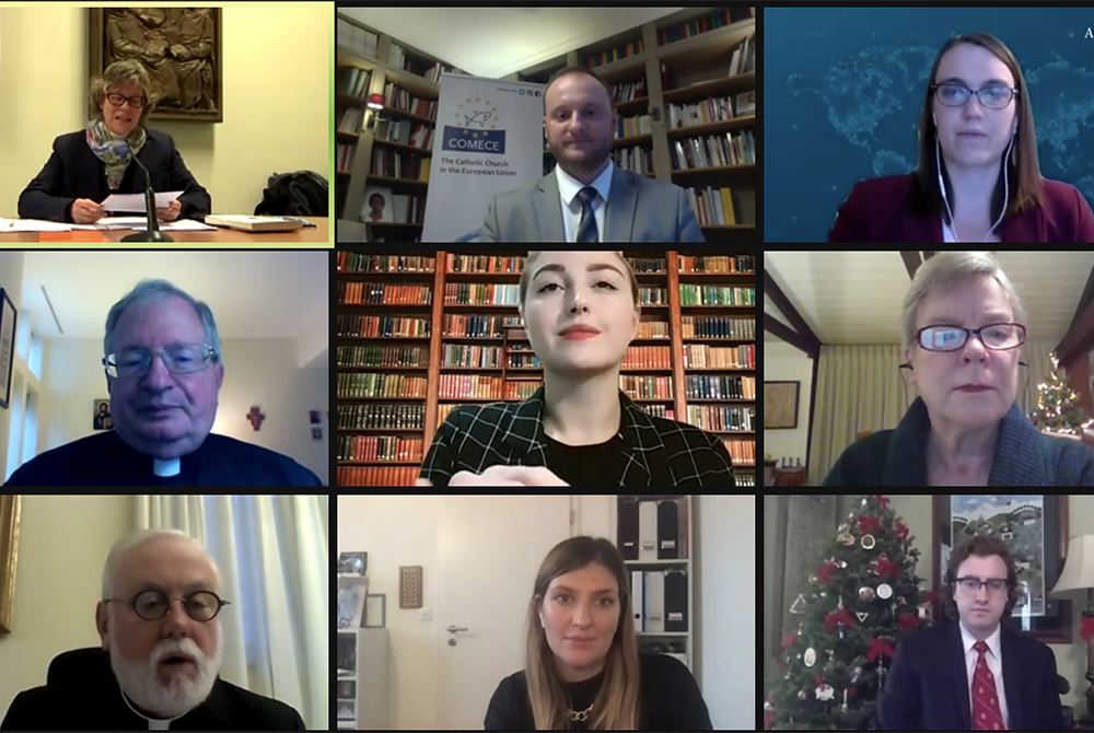 Participants at the Vatican's Dec. 16 webinar on nuclear disarmament are seen in this screenshot. (NCR screenshot/YouTube/Vatican News) Participants at the Vatican's Dec. 16 webinar on nuclear disarmament are seen in this screenshot. (NCR screenshot/YouTube/Vatican News)