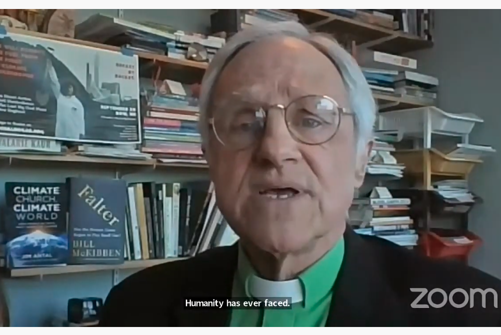 The Rev. Jim Antal speaks March 2 in a "State of Creation" online event hosted by the United Church of Christ. (EarthBeat screenshot/YouTube/United Church of Christ)