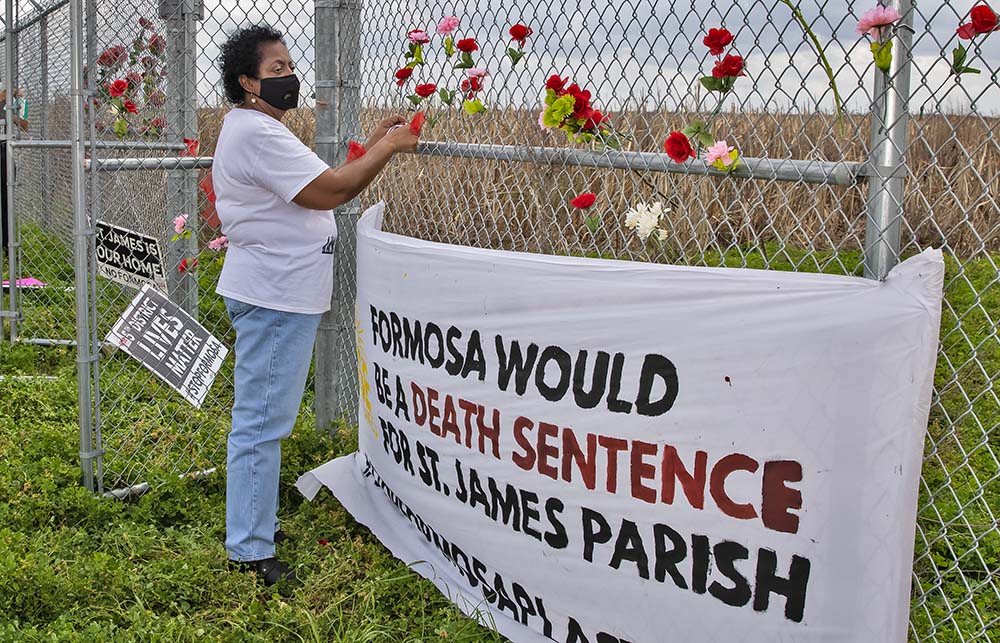 Catholic environmental justice activist Sharon Lavigne at a burial site for enslaved Black people in Louisiana, on the property that Formosa Plastics Group bought to build a petrochemical complex (Courtesy of Goldman Environmental Prize) Catholic environmental justice activist Sharon Lavigne at a burial site for enslaved Black people in Louisiana, on the property that Formosa Plastics Group bought to build a petrochemical complex (Courtesy of Goldman Environmental Prize)