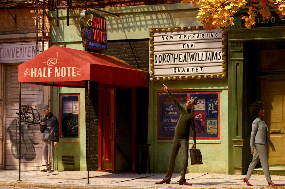 Detail from a scene in "Soul," showing Joe Gardner, a music teacher, getting excited about joining Dorothea Williams' band. (Disney/Pixar) Detail from a scene in "Soul," showing Joe Gardner, a music teacher, getting excited about joining Dorothea Williams' band. (Disney/Pixar)
