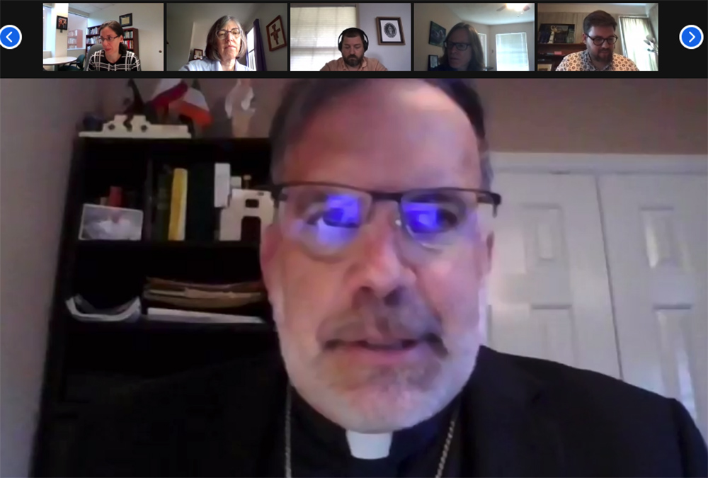 Bishop John Stowe of Lexington, Kentucky, speaks June 4 during a session of the College Theology Society's annual gathering. (NCR screenshot) Bishop John Stowe of Lexington, Kentucky, speaks June 4 during a session of the College Theology Society's annual gathering. (NCR screenshot)