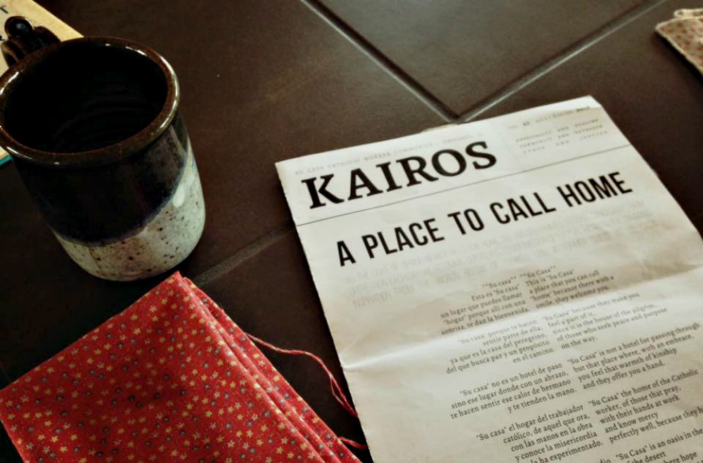 A copy of the Kairos newsletter for Su Casa Catholic Worker house in Chicago (Courtesy of Su Casa Catholic Worker/Steven Fisher) A copy of the Kairos newsletter for Su Casa Catholic Worker house in Chicago (Courtesy of Su Casa Catholic Worker/Steven Fisher)