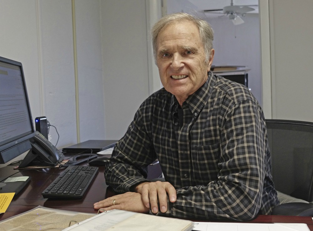 Tom Fox at his desk in 2018 (NCR photo/Toni-Ann Ortiz)