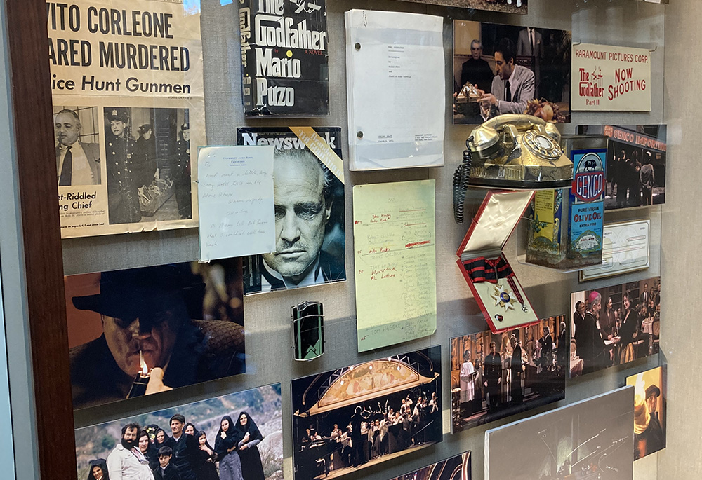 A display of artifacts from "The Godfather" at the Francis Ford Coppola Winery in Sonoma County, California (Courtesy of Sr. Rose Pacatte) A display of artifacts from "The Godfather" at the Francis Ford Coppola Winery in Sonoma County, California (Courtesy of Sr. Rose Pacatte)