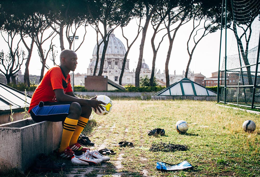 A Clericus Cup player from the Collegio Urbano in Rome (Chris Kelly)