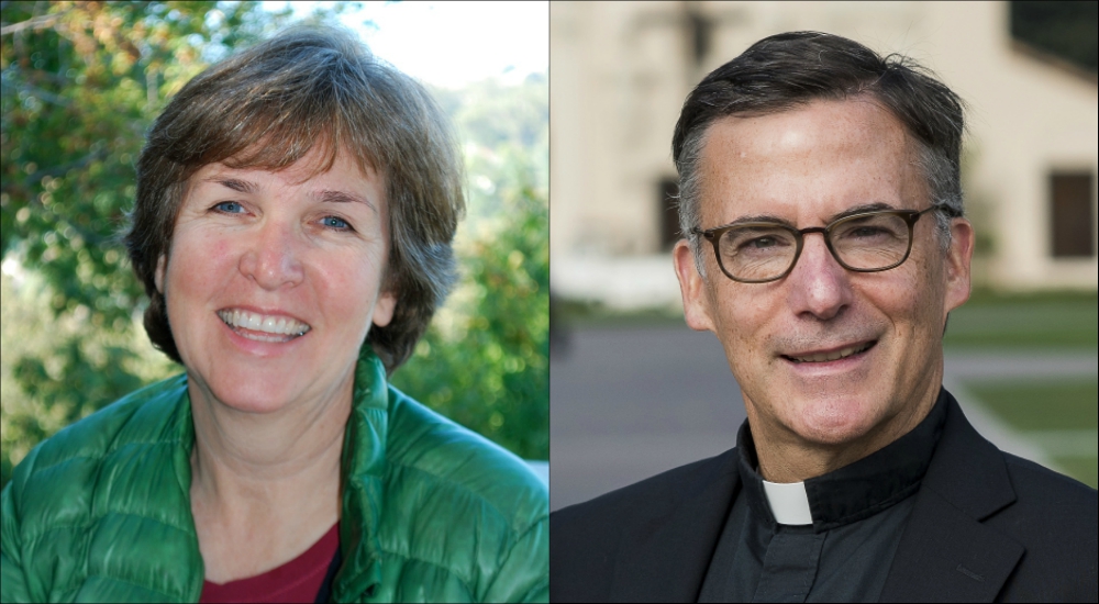 Sally Vance-Trembath and Jesuit Fr. Kevin O'Brien (Provided photos)