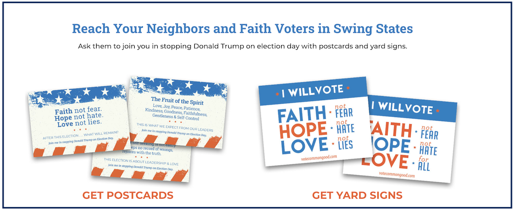 From front page of Vote Common Good's website (NCR screenshot) From front page of Vote Common Good's website (NCR screenshot)