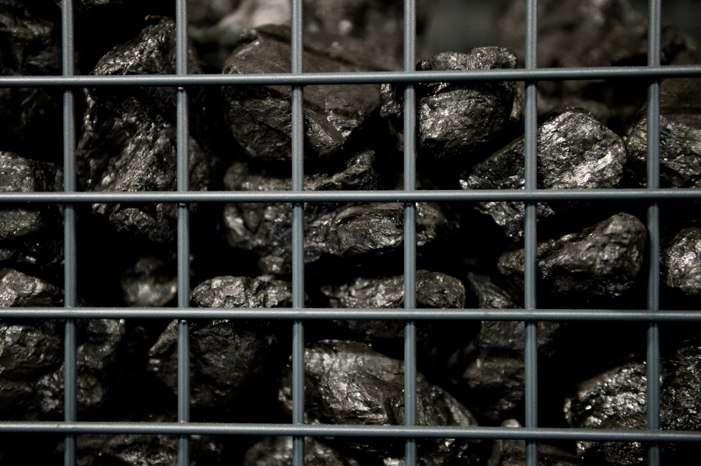 Pieces of coal are displayed at Poland's stand during COP24 in Katowice, Poland, Dec. 4. (Newscom/ZUMA Press/Omar Marques)