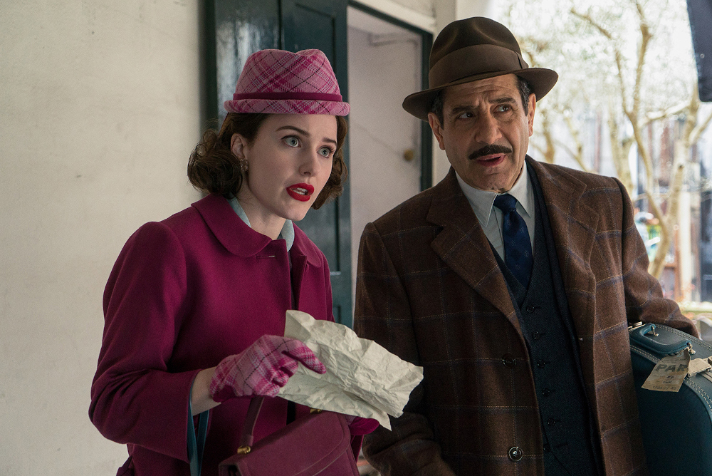 Actors Rachel Brosnahan, left, and Tony Shalhoub in "The Marvelous Mrs. Maisel." (Courtesy of Amazon Prime)