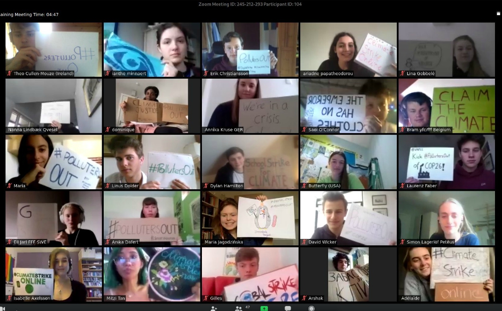 Twenty-five youth activists from across the globe join a digital student climate strike as part of Fridays for Future movement on March 20. (Dylan Hamilton)