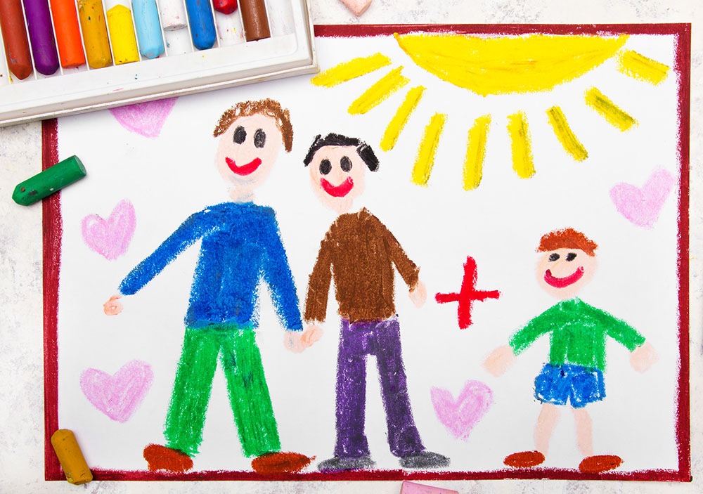 Same-sex parents illustration (Dreamstime/Czarnybez)