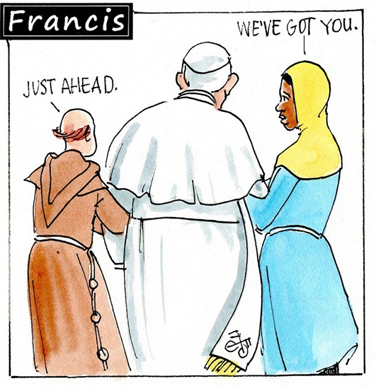 Francis, the comic strip: Francis is tired, but as Gabby says, "We've got you."