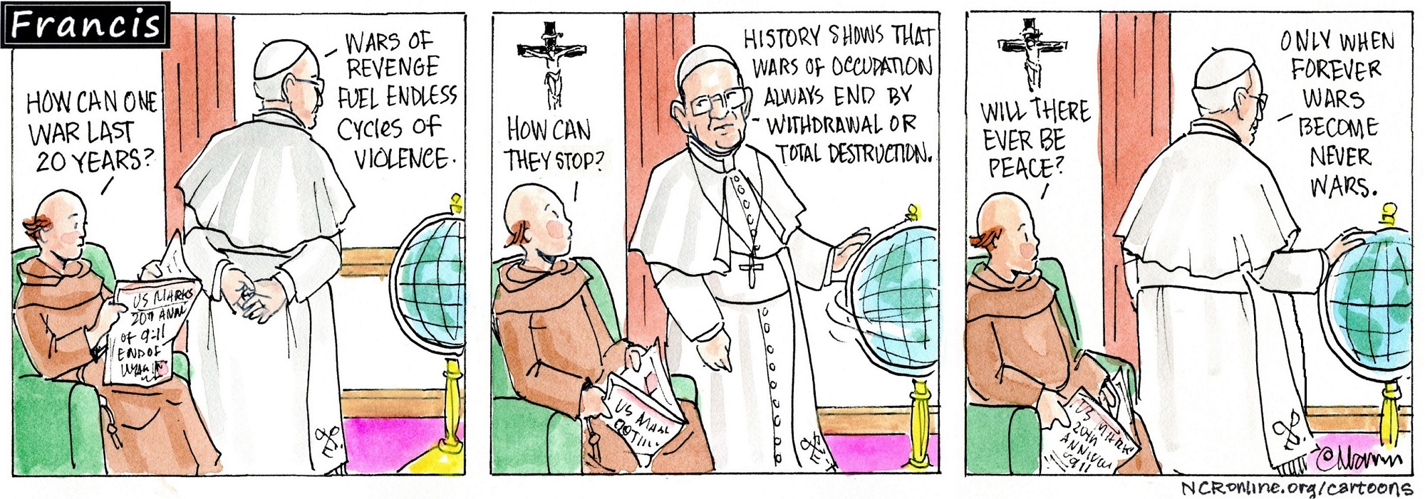 Francis, the comic strip: How can one war last 20 years?