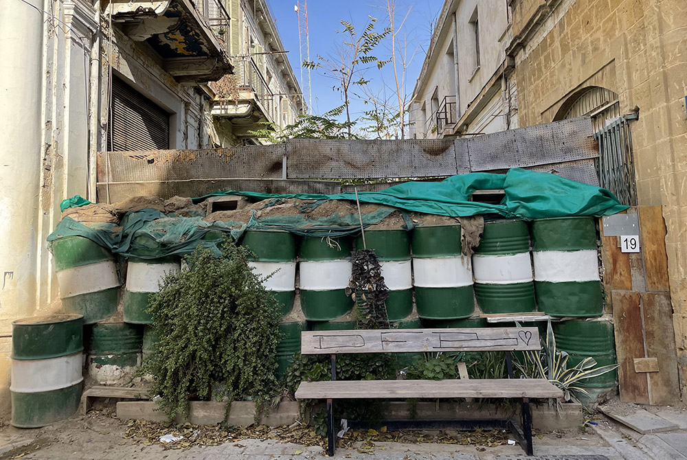 Part of Nicosia's "Green Line" dividing the capital of Nicosia, as seen from the Greek-controlled south. (NCR/Christopher White)