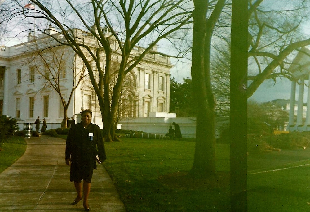 Hazel Johnson pictured outside of the White House in Washington, D.C. (Courtesy of People for Community Recovery) Hazel Johnson pictured outside of the White House in Washington, D.C. (Courtesy of People for Community Recovery)