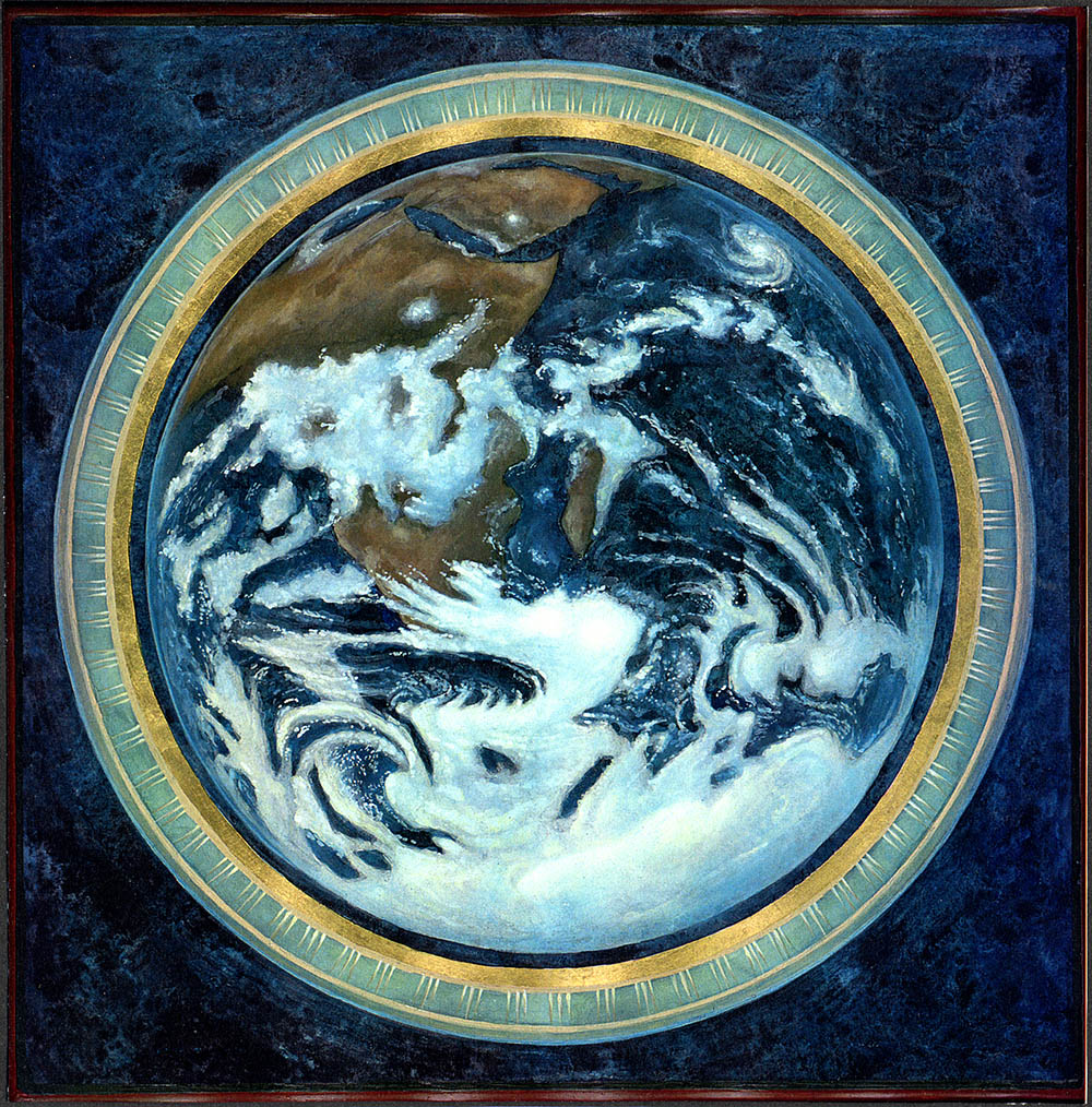 "The Earthly Paradise: Icon of the Third Millennium," Angela Manno, 2000, egg tempera and gold leaf on wood (Courtesy of the artist) "The Earthly Paradise: Icon of the Third Millennium," Angela Manno, 2000, egg tempera and gold leaf on wood (Courtesy of the artist)