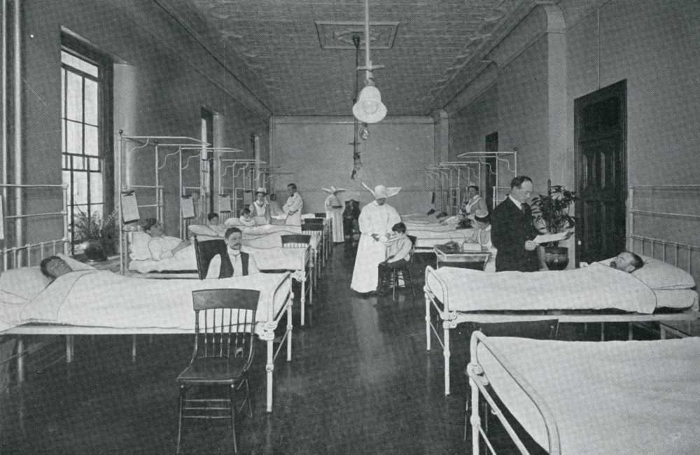 Daughters of Charity work on a patient ward at St. Joseph Hospital in Philadelphia, which they operated from 1859 to 1947. (Catholic Historical Research Center, Archdiocese of Philadelphia)