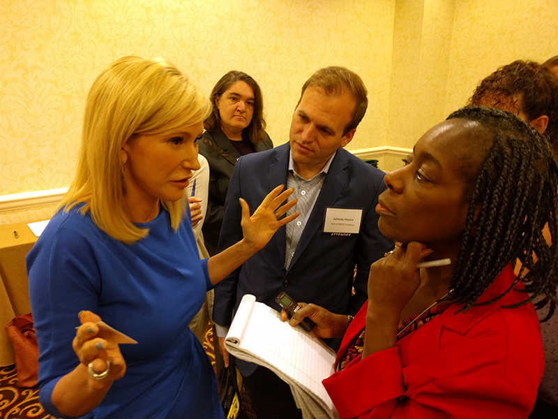 Paula White, spiritual adviser to President Trump, at a Religion News Association meeting in Nashville, Tenn., Sept. 9. (RNS/Jerome Socolovsky)