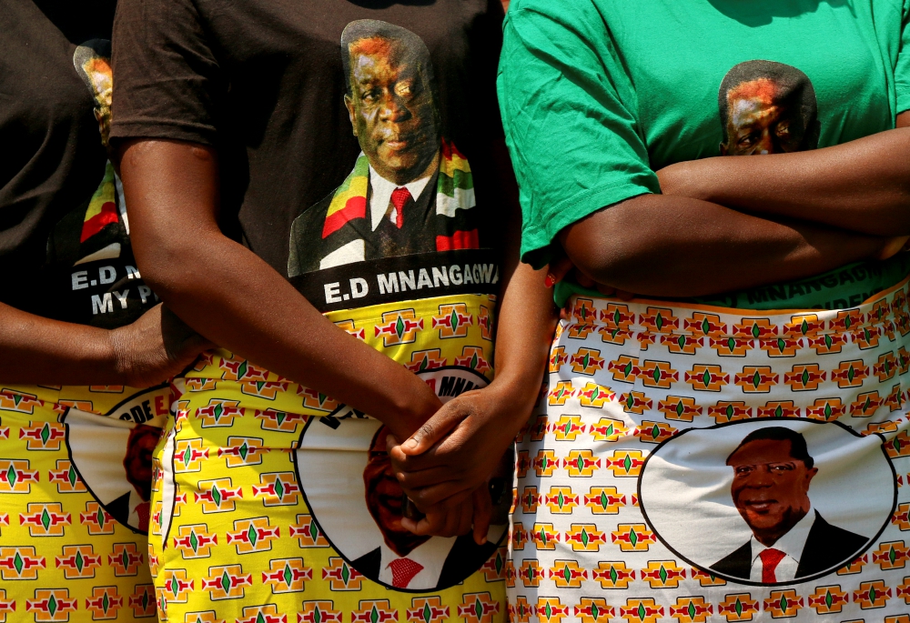Supporters of Zimbabwe President Emmerson Mnangagwa are seen during the opening of a new Parliament building in Harare Oct. 1. (Newscom/Reuters/Philimon Bulawayo) Supporters of Zimbabwe President Emmerson Mnangagwa are seen during the opening of a new Parliament building in Harare Oct. 1. (Newscom/Reuters/Philimon Bulawayo)
