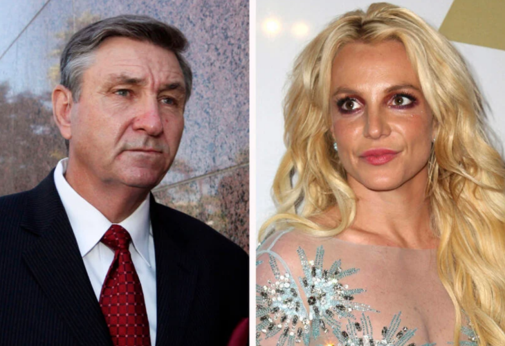 This combination photo shows Jamie Spears, left, father of Britney Spears, on Oct. 24, 2012, in Los Angeles and Britney Spears on Feb. 11, 2017, in Beverly Hills, Calif.. Britney Spears' father agreed Thursday, Aug. 12, 2021, to step down from the conserv This combination photo shows Jamie Spears, left, father of Britney Spears, on Oct. 24, 2012, in Los Angeles and Britney Spears on Feb. 11, 2017, in Beverly Hills, Calif.. Britney Spears' father agreed Thursday, Aug. 12, 2021, to step down from the conserv