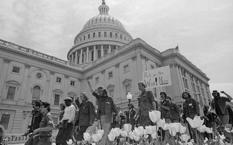 Members of Vietnam Veterans Against the War march around the Capitol in Washington, D.C., in 1971. (AP Imags/©Corbis/Bettmann)