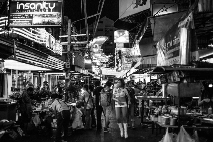 A view of Soi Cowboy, a popular sex tourism district in Bangkok. (RNS/Bear Guerra)
