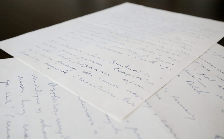 One of the letters from Pope John Paul II to Anna-Teresa Tymieniecka, from the collection at the National Library of Poland in Warsaw (Newscom/EPA/Pawel Supernak)