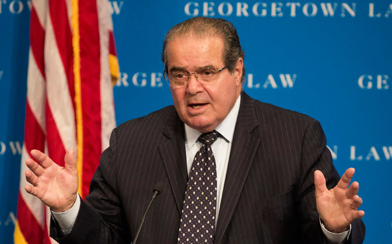 U.S. Supreme Court Justice Antonin Scalia speaks at Georgetown University Law Center in Washington, D.C., in 2013. (CNS/Nancy Phelan Wiechec)