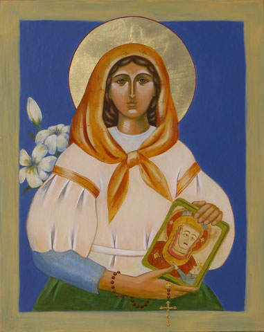 An icon of St. Dymphna by artist Kathrin Burleson (Kathryn Burleson)