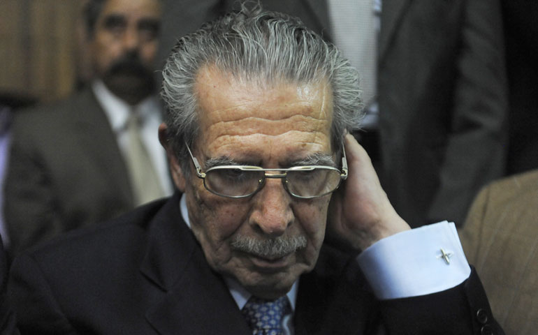 Efraín Ríos Montt after listening to his sentence following the conviction of genocide and war crimes May 10 (AFP/Getty Images/Johan Ordonez)