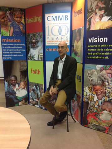 Dr. Tom Catena speaks during a February briefing in New York on the food crisis in Sudan’s Nuba Mountains. (Courtesy of Catholic Medical Mission Board)