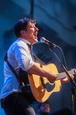 Marcus Mumford performs at the Greek Theatre on the campus of the University of California, Berkeley, on May 30. (Photos by James Waynauskas)