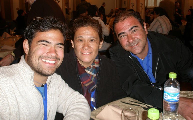 From left, Isaac Gomez with his mother, Monica Nunez-Cham, and father, Arturo Gomez (Jeannine Gramick)