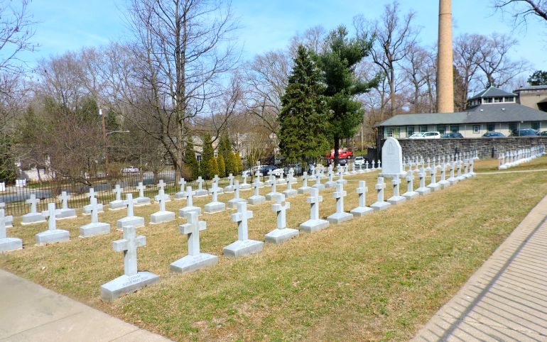 The cemetery at the Convent of Mercy in Merion, Pennsylvania, where sisters associated with the community are buried (Elizabeth Eisenstadt Evans)
