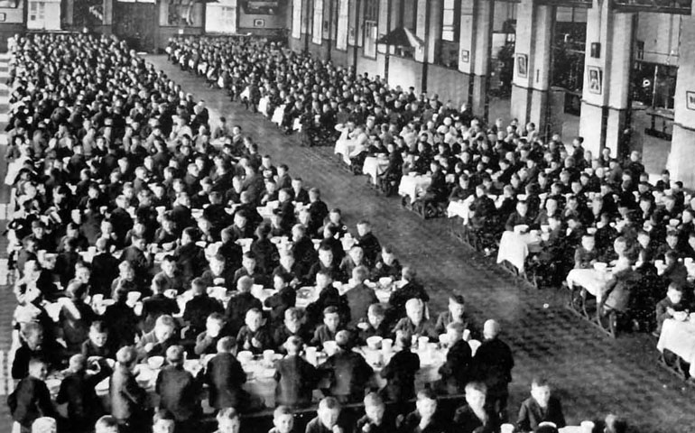 Boys eat in a massive dining hall at the Artane Industrial School in Dublin. This undated photo was contained in a report released in 2009 by the Irish government’s Commission to Inquire Into Child Abuse, which said both physical and sexual abuse occurred at the school, run by the Christian Brothers from 1870 to 1969. (CNS/Commission to Inquire Into Child Abuse)